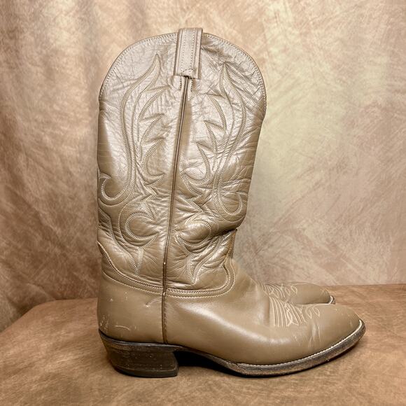 Vintage 90s Hondo Boots El Paso Texas Embroidered Cowboy Walking Boots Rodeo - Picture 9 of 11